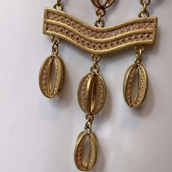 Stella & Dot Kimberly Gold Tone Lariat Statement Necklace - Picture 5 of 7